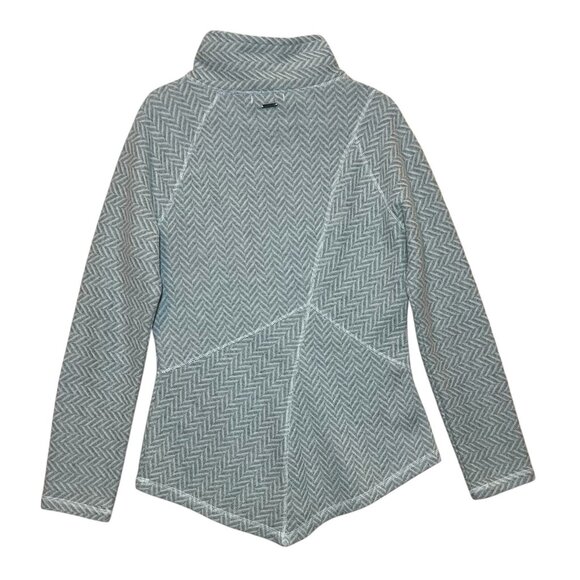 Prana Women Sweater XL Mattea Herringbone Asymmetrical Wool Blend Hiking Outdoor - Picture 2 of 9